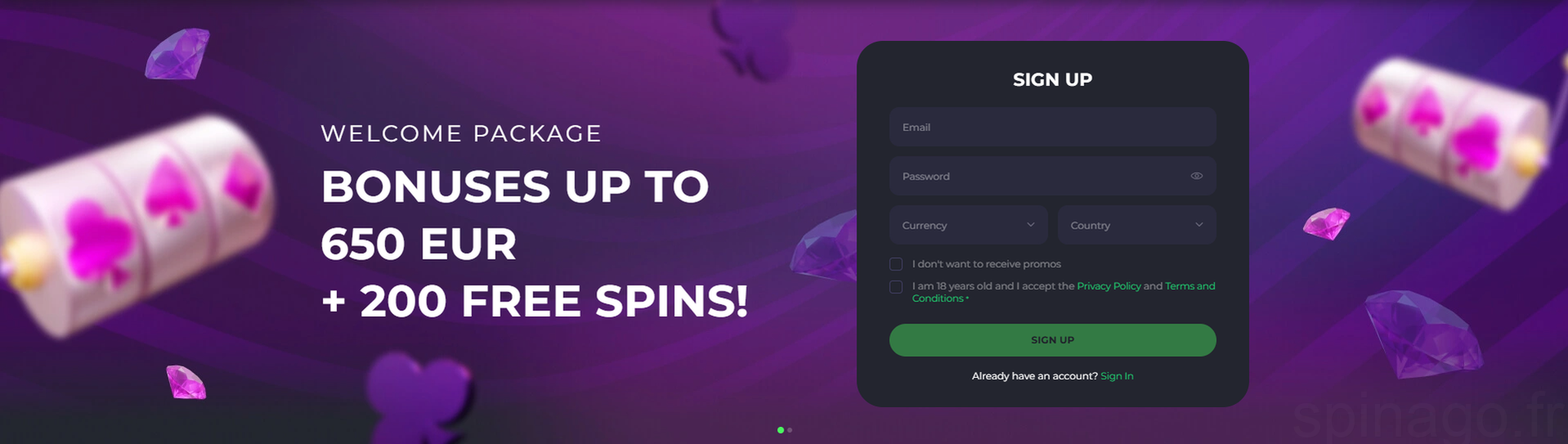 Spinago Casino Bienvenue